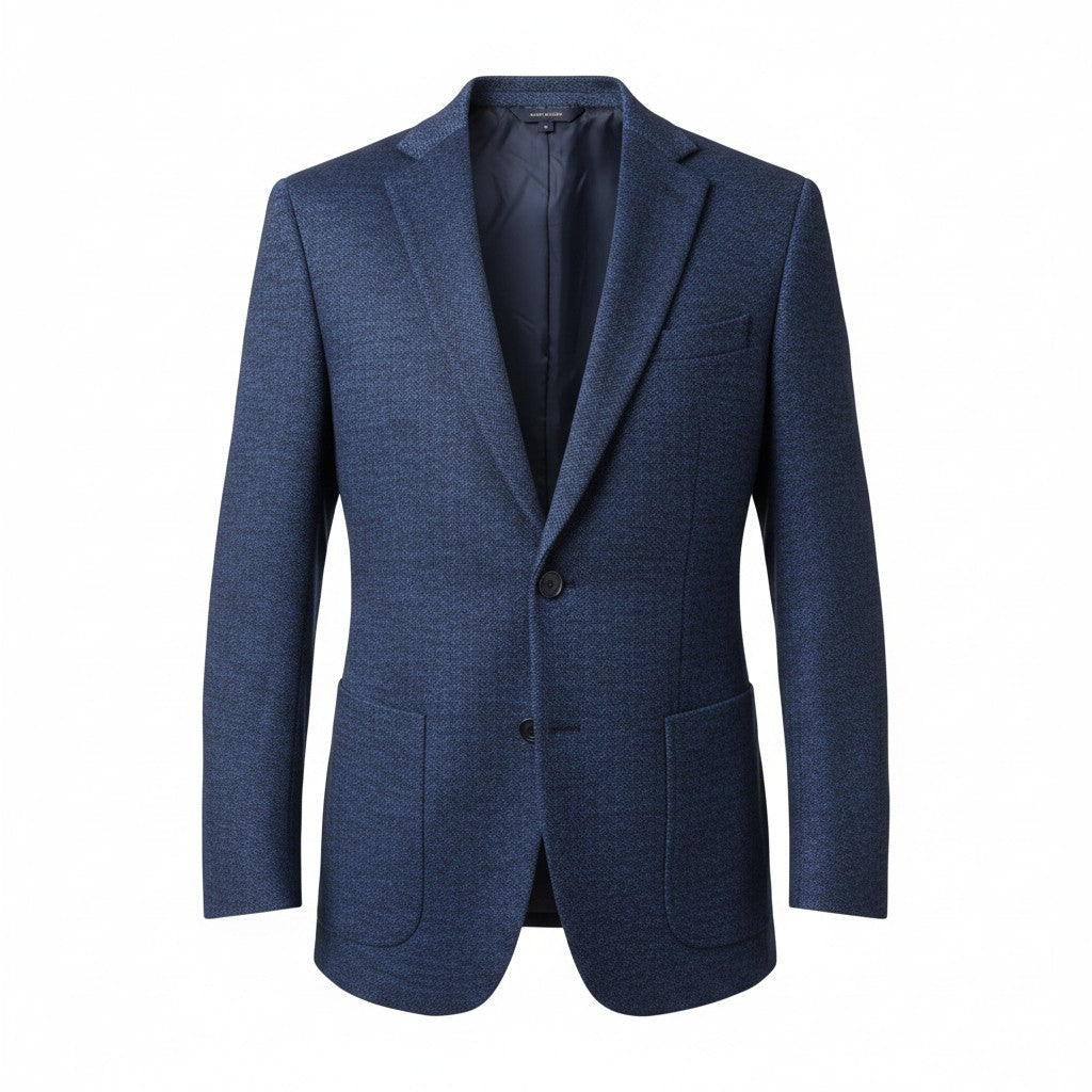 Charles Tyrwhitt blue herringbone blazer detail view Pakistan