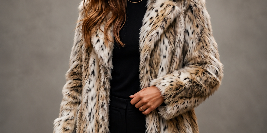 Snow Leopard print faux fur coat - women's winter coat, UK brand New Look, Pakistan