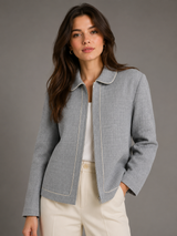Bonmarché Women's Light Grey Zip-Up Jacket