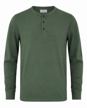 George Men's Olive Green Long Sleeve Henley T-Shirt