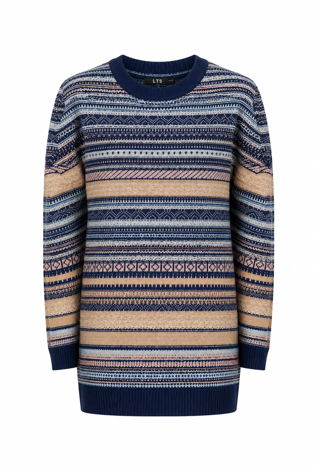 LTS Women's Fair Isle Knit Longline Jumper