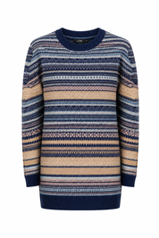 LTS Women's Fair Isle Knit Longline Jumper