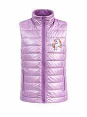 Girls Metallic Pink Quilted Puffer Jacket