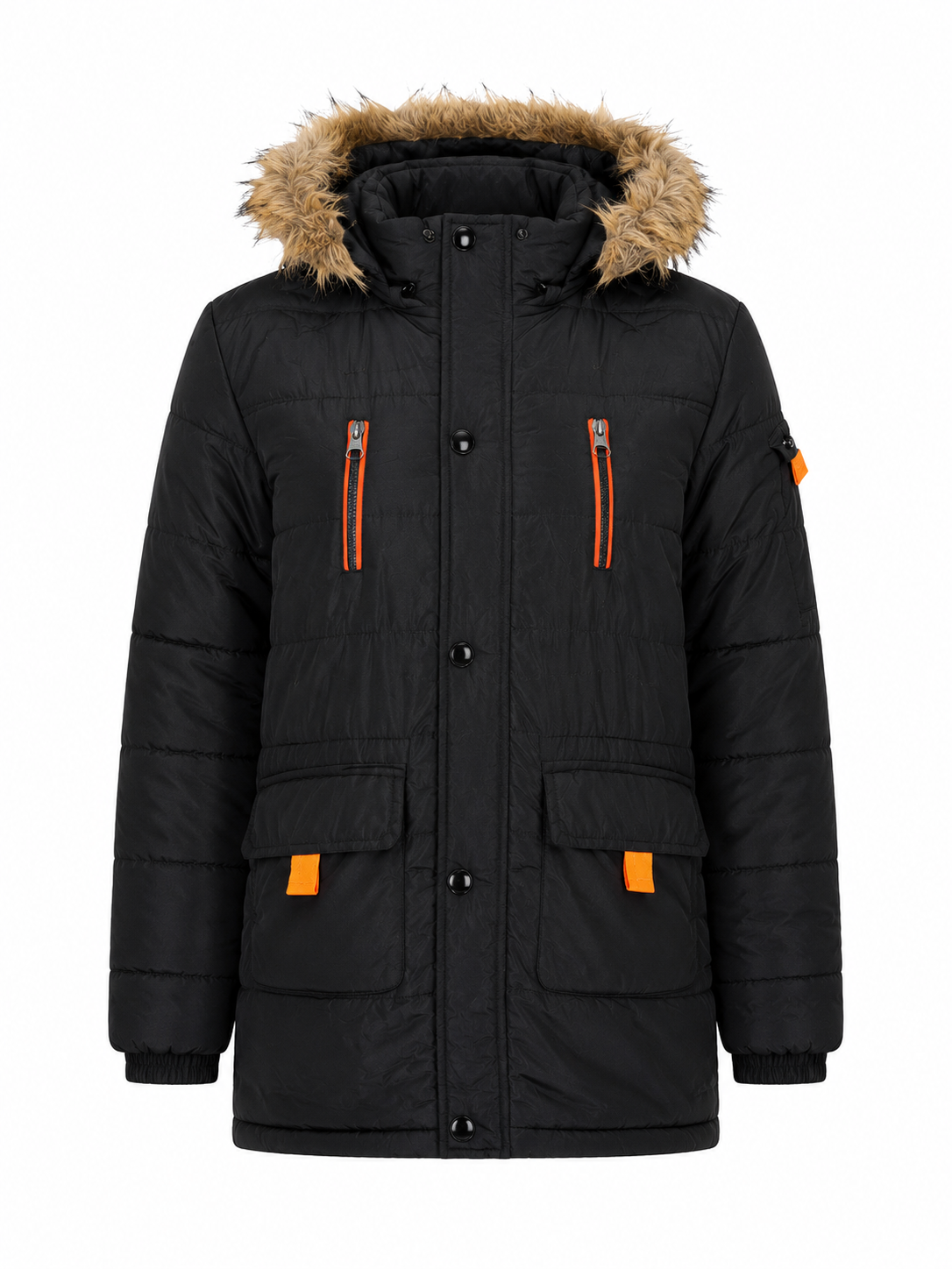 Women's Black Hooded Puffer Parka Jacket