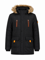 Women's Black Hooded Puffer Parka Jacket