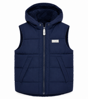 Junior Boys Navy Hooded Puffer Jacket