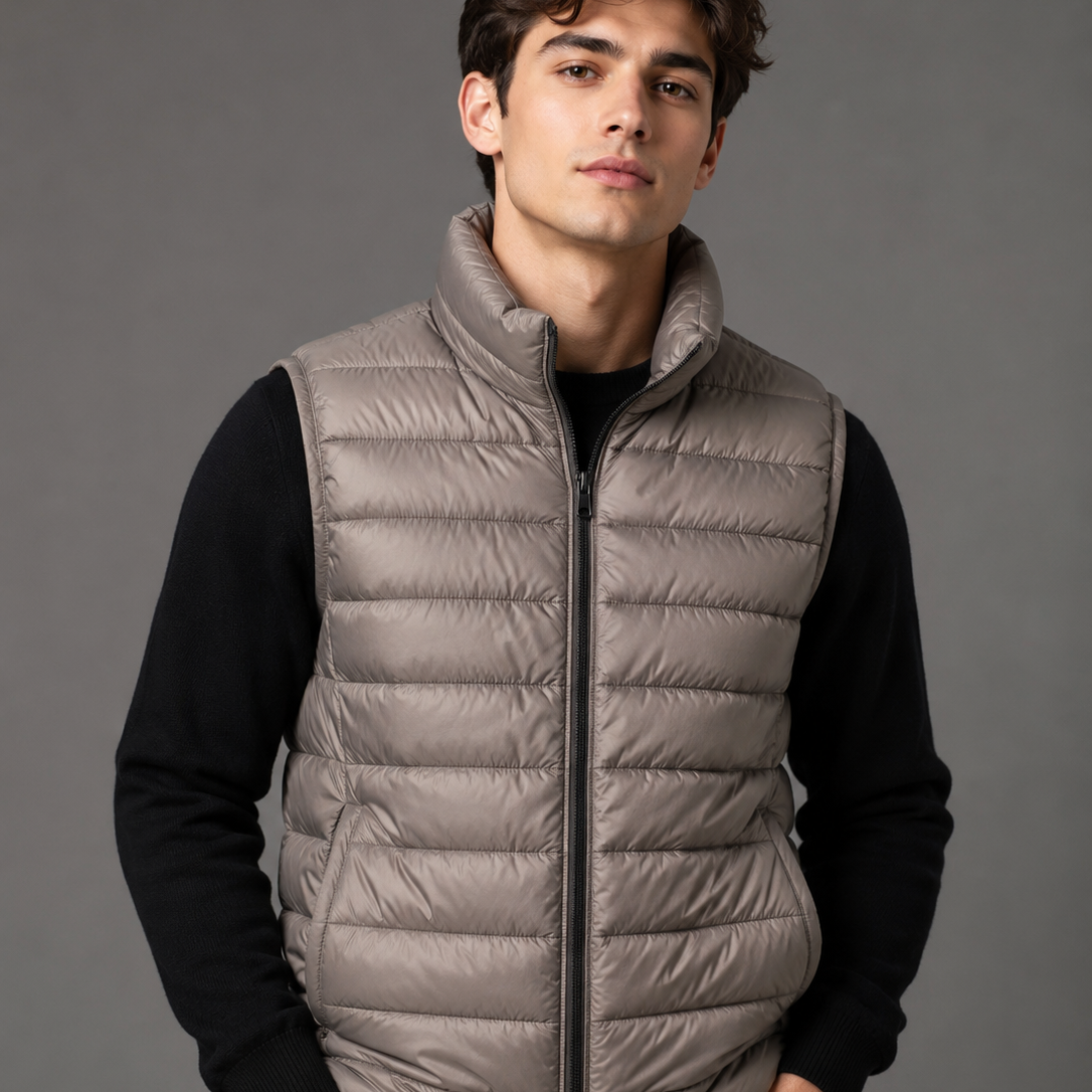 Primark men's grey lightweight puffer gilet jacket UK brand Pakistan