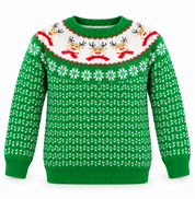 George Girl Green Christmas Reindeer Fair Isle Knit Jumper