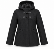 George Women Black Hooded Duffle Coat with Toggle Fastenings