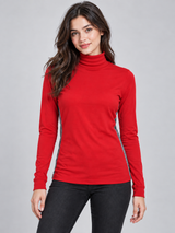 Marks & Spencer women Red Turtleneck Long Sleeve Top