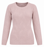 SELECT Women Pink Cable Knit Round Neck Jumper
