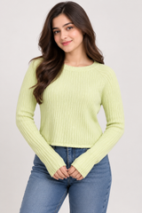 NEW LOOK Women Lime Green Ribbed Knit Long Sleeve Jumper