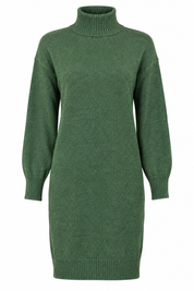 PAPAYA Women Olive Green Knitted Turtleneck Sweater Dress