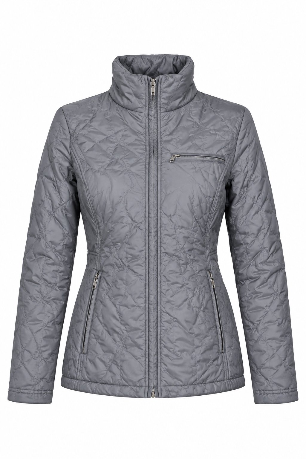 MAINE Women Grey Quilted Puffer Jacket