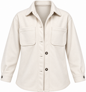 NEW LOOK Women’s Cream Button-Up Overshirt COAT