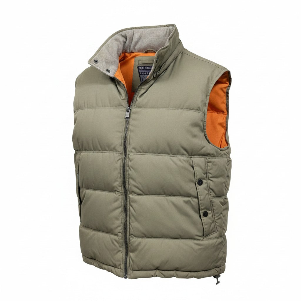 Duck and Cover Men's Olive Puffer Gilet – Authentic UK Return
