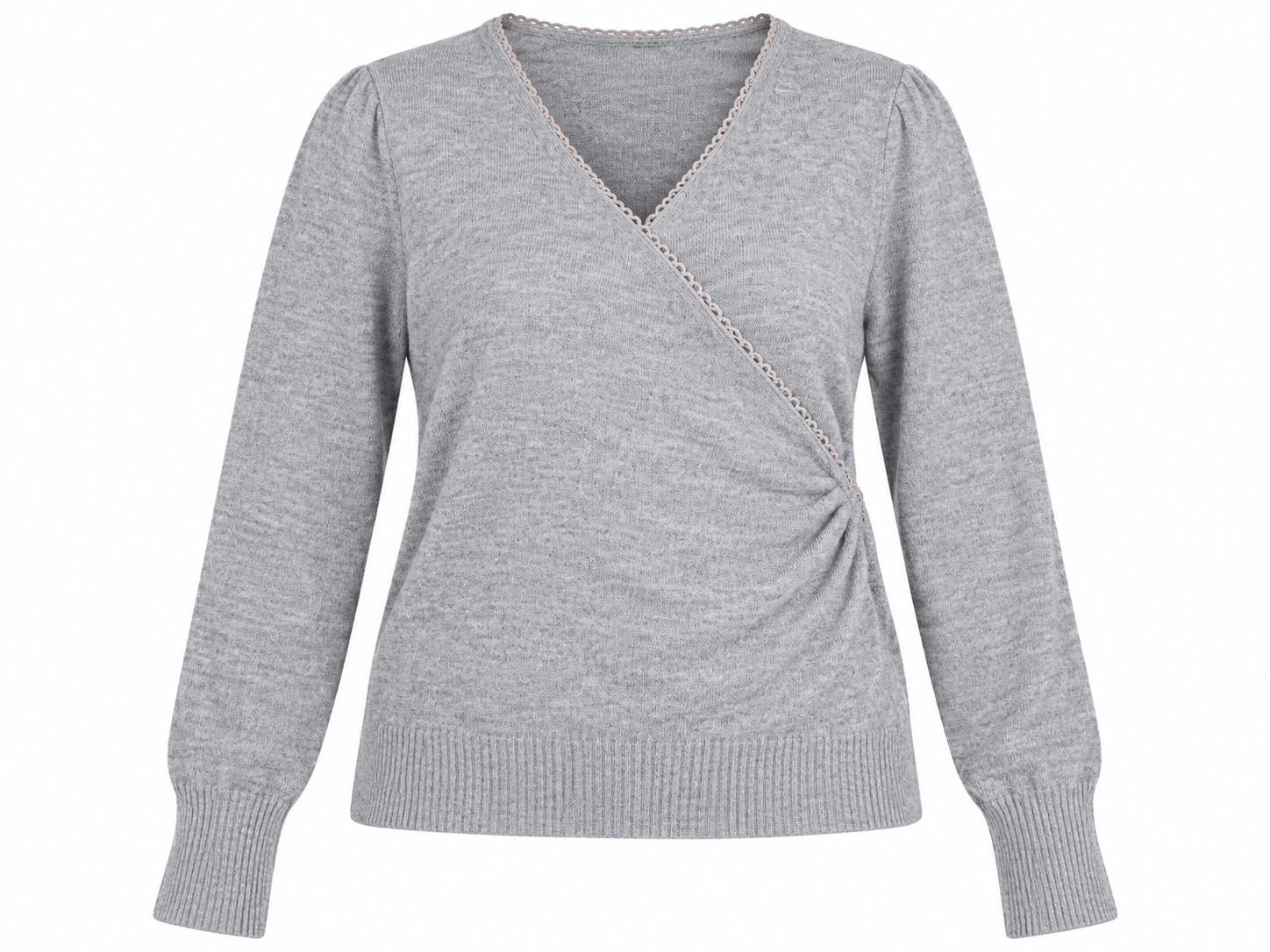  Dorothy Perkins Women's Grey Wrap Knitted Sweater in UK Size 16. Stylish V-neck, soft knit fabric and elegant crossover design. Shop now!