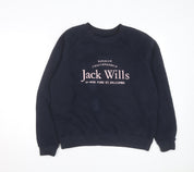 Jack Wills Unisex Adults Blue L Pullover Sweatshirt with Logo Print