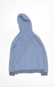Adidas Boys Blue Full Zip Hoodie Size 13-14 Years Cotton Blend