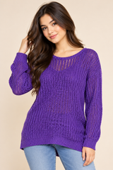 Per Una Women’s Purple Open-Knit Jumper