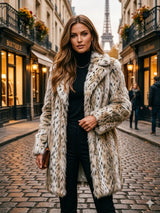 Snow Leopard Faux Fur Coat – UK Brand Women's Winter Coat in Pakistan