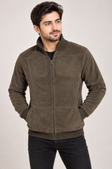 ACTIVE Men Brown Full Zip Fleece Jacket