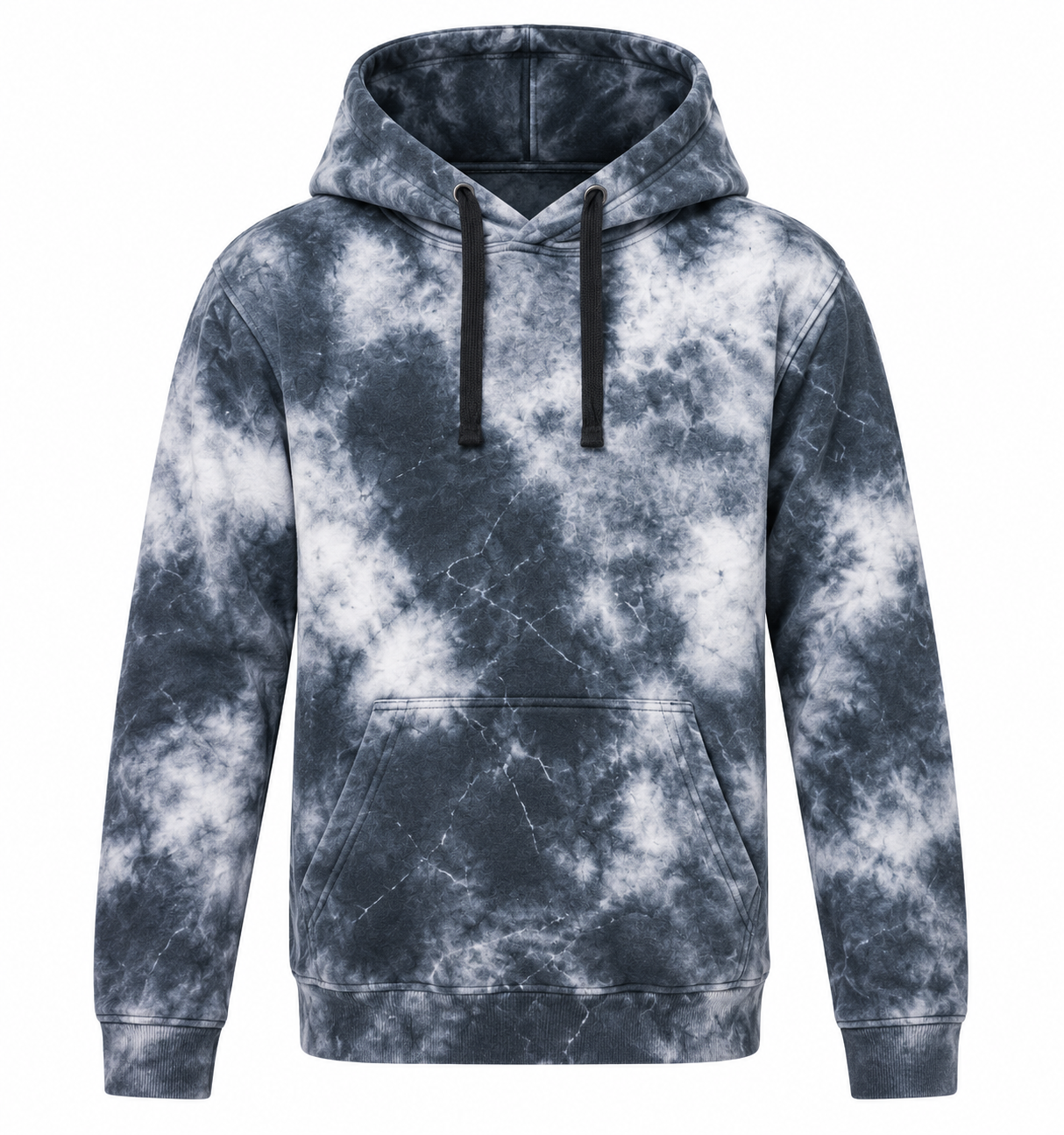  Alice Boys’ Tie Dye Hoodie in UK Size 10. Grey and white marbled pullover hoodie with kangaroo pocket, hood and statement back print.