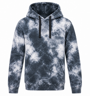  Alice Boys’ Tie Dye Hoodie in UK Size 10. Grey and white marbled pullover hoodie with kangaroo pocket, hood and statement back print.