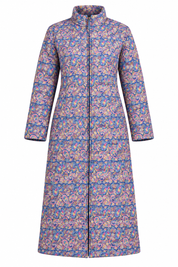   Amalina women’s long paisley print button coat in UK size 18. Featuring a stand collar, full sleeves and stylish longline fit.