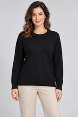 Armine Women Black Crew Neck Knit Sweater