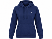  ARMOUR women’s navy blue pullover hoodie in UK Size M. Comfortable hooded sportswear with drawstrings and kangaroo pocket for everyday wear.