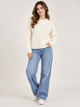 ARTISAN Women Cream Cable Knit Jumper