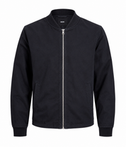  ASOS Men's Black Denim Jacket featuring a full zip front, classic black denim design, ribbed cuffs, and a regular fit. Premium preloved men's jacket for casual everyday wear.