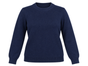 ASOS women’s navy blue crew neck knit sweater in UK Size L. A versatile long-sleeve knit with ribbed detailing, ideal for casual and winter wear.