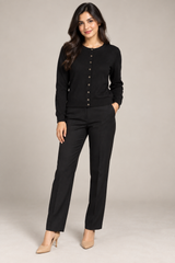 Atmosphere Black Button Front Cardigan