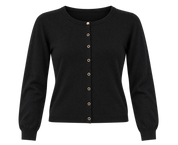   Atmosphere black button-front cardigan in UK size 14. A versatile soft-knit layer with gold-tone buttons, ideal for casual and smart outfits.