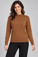 Atmosphere Women Brown Mock Neck Knit Jumper