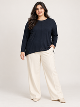 Atmosphere Women Navy Long Sleeve Relaxed Fit Top