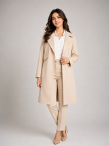 ATMOSPHERE Women's Beige Tailored Trench Coat