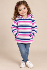 Baby Gap Girls Striped Fleece Hooded Pullover