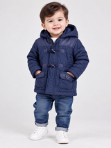 BAMBINI Baby Boys Navy Blue Quilted Hooded Winter Jacket