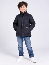 BARBOUR Boys Black Diamond Quilted Padded Jacket