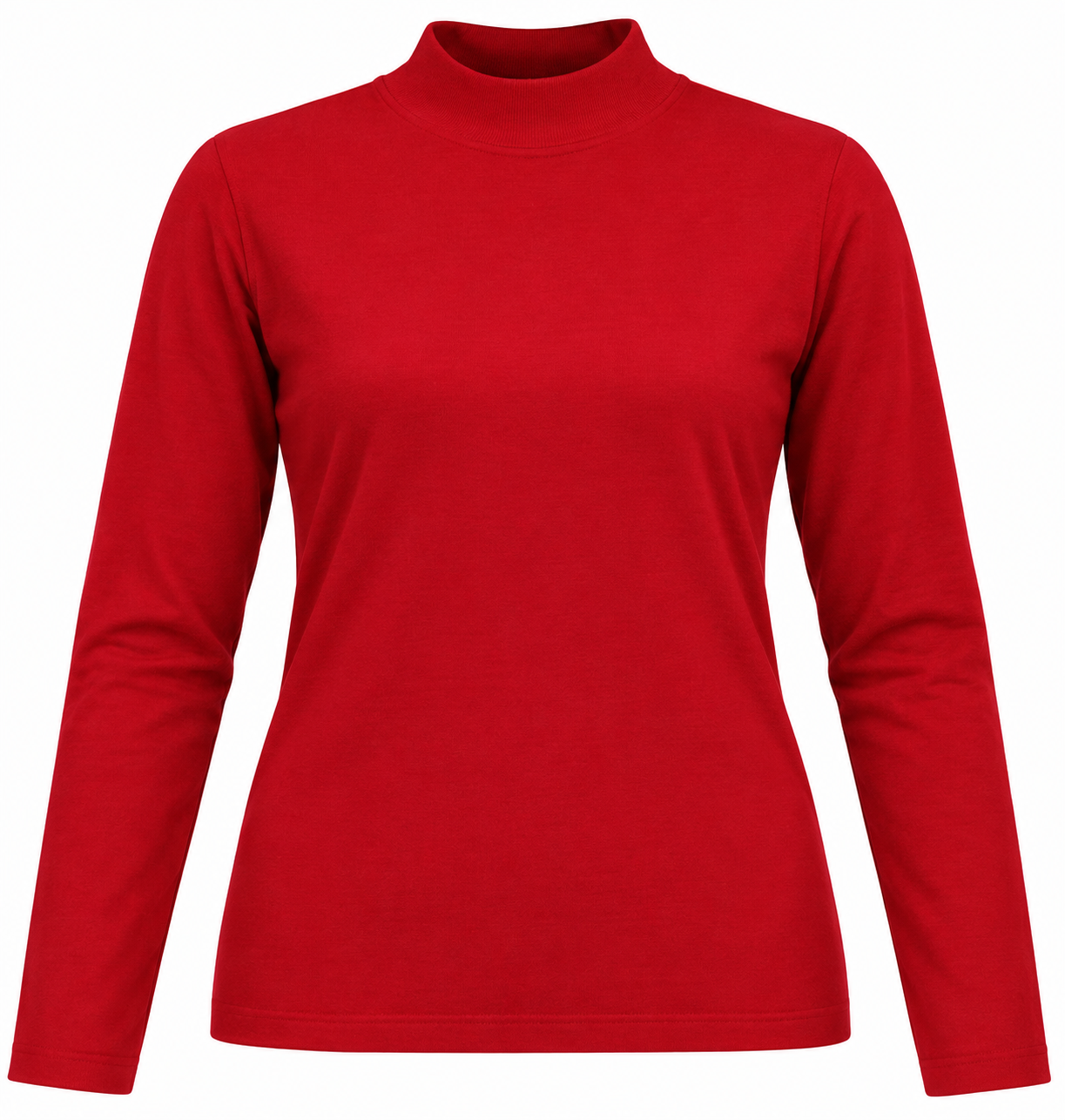  BHS women’s red mock neck long sleeve top in UK Size 18. A comfortable and versatile everyday top with a classic high-neck design.