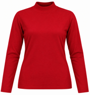  BHS women’s red mock neck long sleeve top in UK Size 18. A comfortable and versatile everyday top with a classic high-neck design.