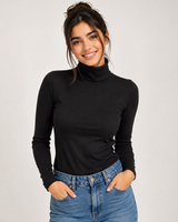Bonmarche Black Long Sleeve Turtleneck Top