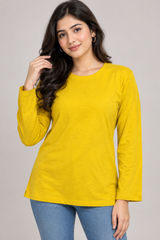 Bonmarche Mustard Yellow Long Sleeve Crew Neck Top