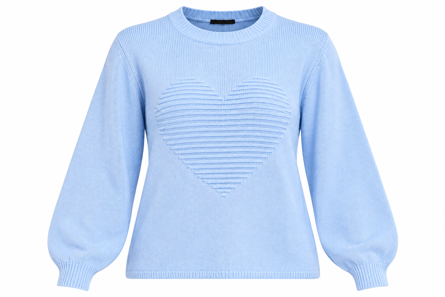 BONMARCHE women’s baby blue heart knit jumper in UK Size XL. Stylish long-sleeve sweater with textured heart design and comfortable everyday fit.
