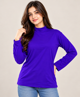 BONMARCHE Women Purple Mock Neck Long Sleeve Top