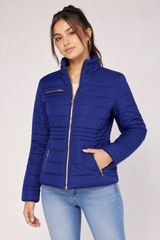 Bonmarche Womens Royal Blue Quilted Puffer Jacket