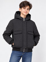 Boohoo Boys Black Hooded Puffer Jacket